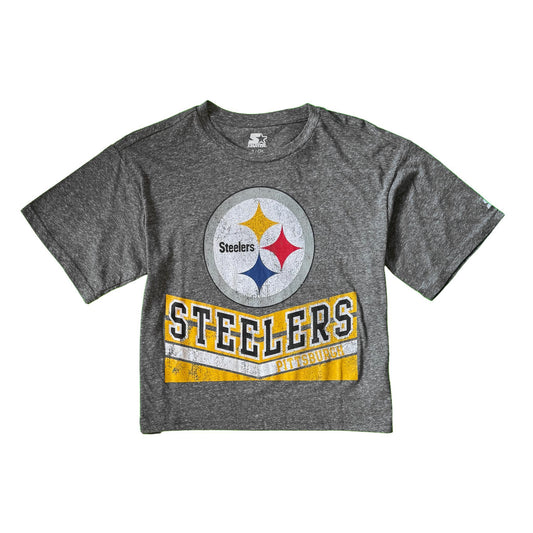 Pittsburgh Steelers Women's Steel Grey Boxy Tee