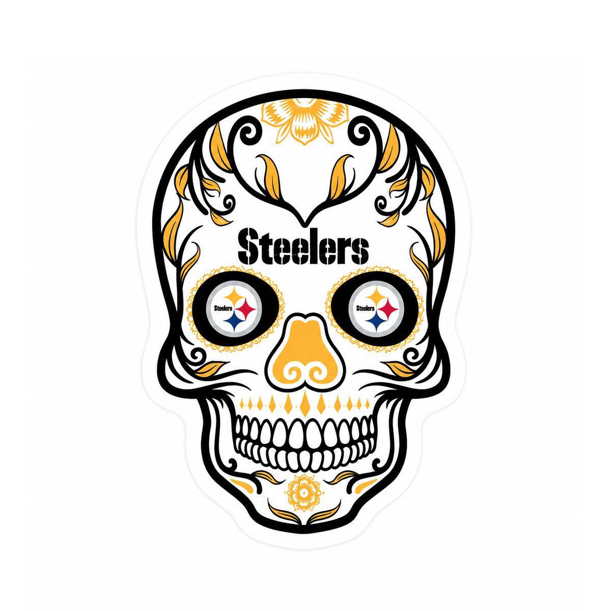 Pittsburgh Steelers Sugar Skull 3" Sticker