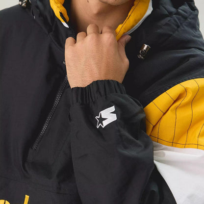 Pittsburgh Steelers Starter NFL Throwback Quarter Zip Windbreaker Jacket