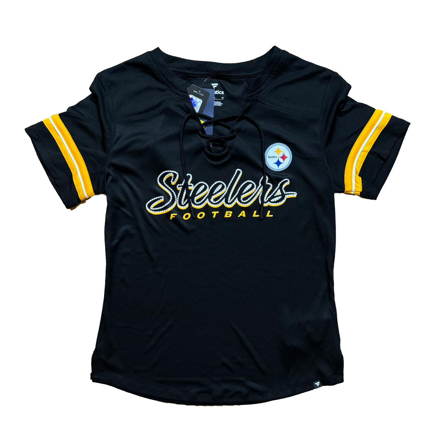 Steelers Football Women's Rhinestone Jersey Top