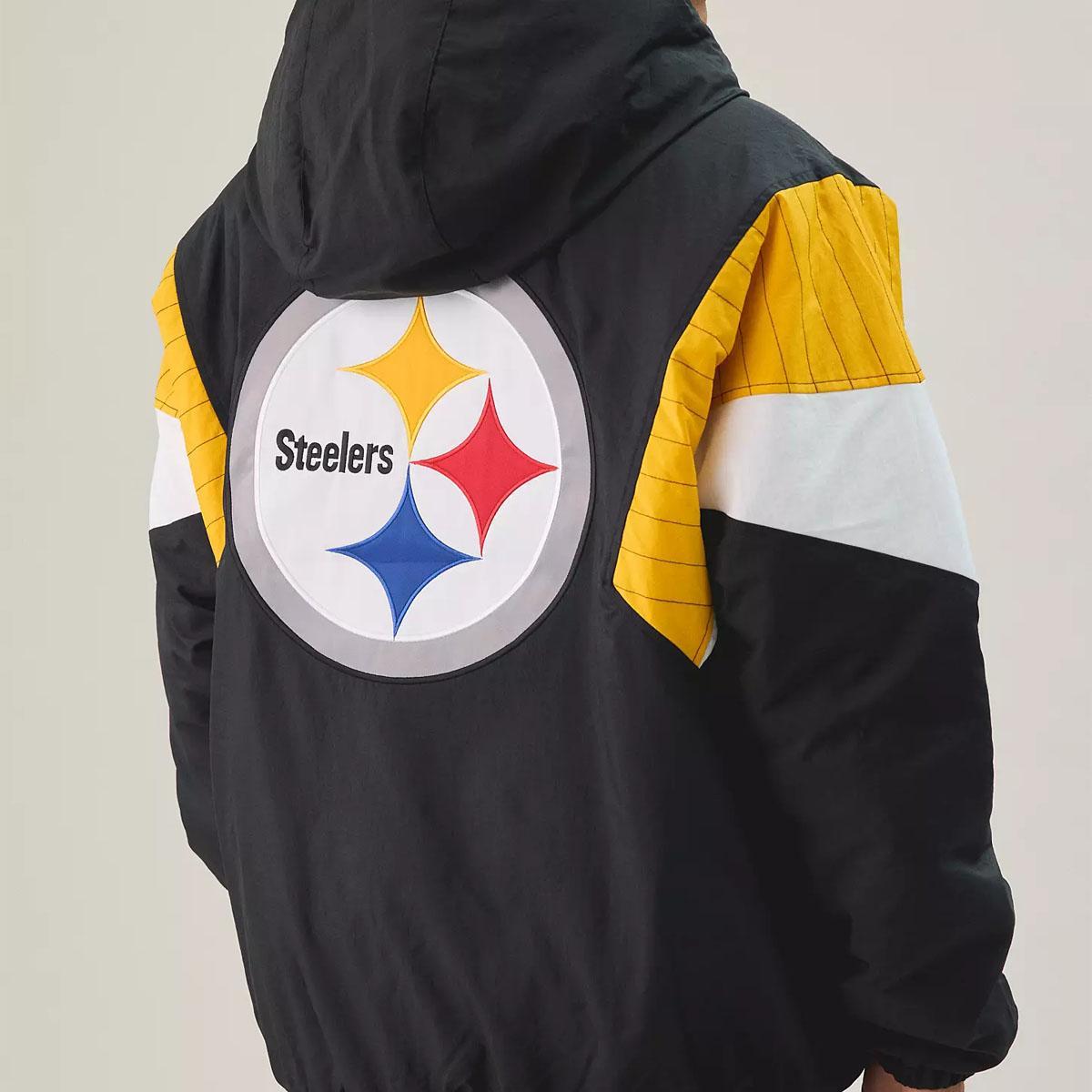 Pittsburgh Steelers Starter NFL Throwback Quarter Zip Windbreaker Jacket
