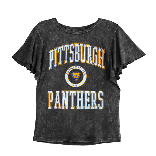 Pittsburgh Panthers Womens Ruffle Sleeve Shirt