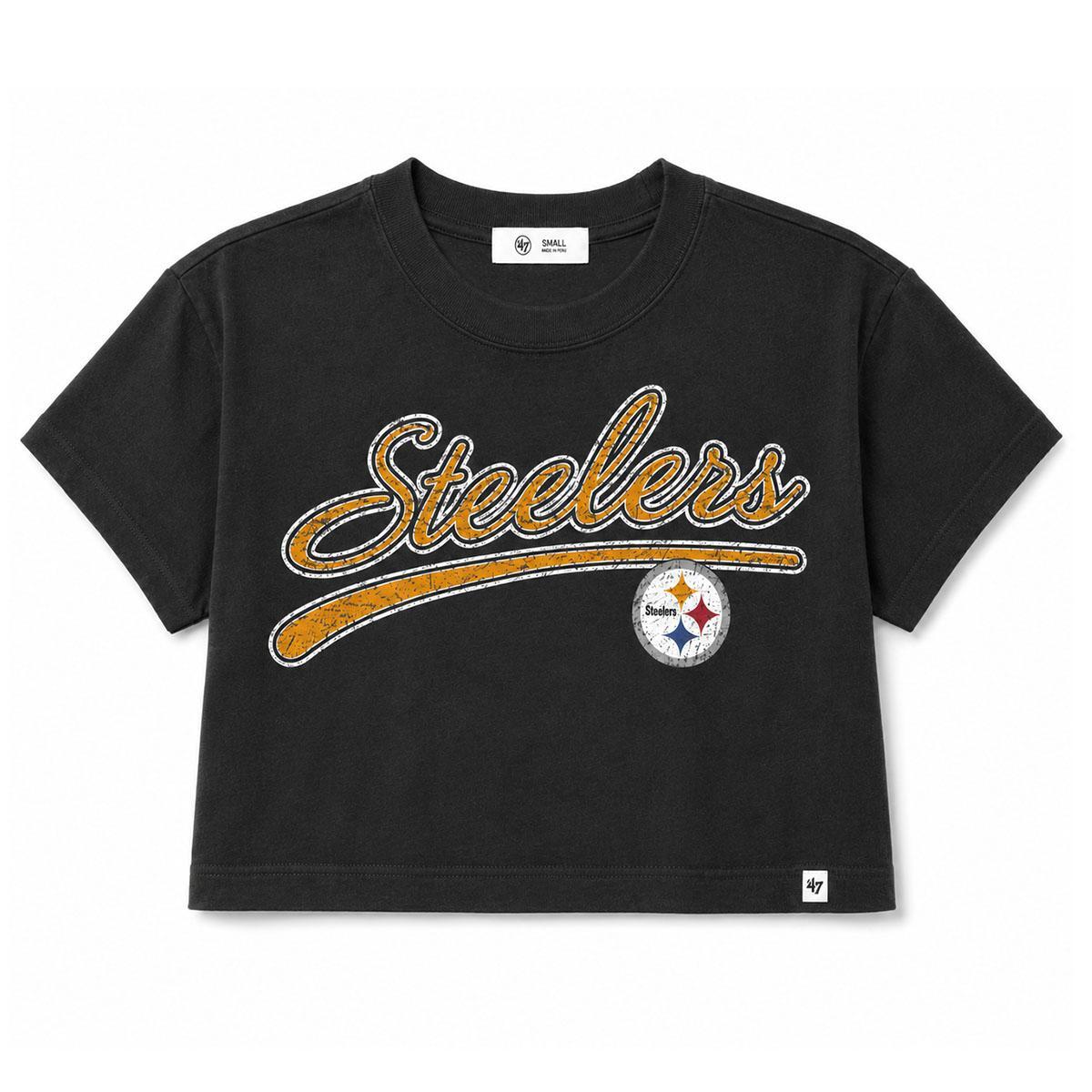 Pittsburgh Steelers Women's Script Cropped Tee