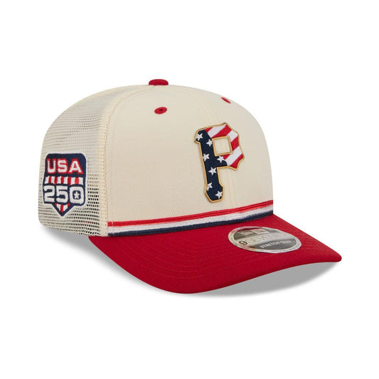 Pittsburgh Pirates New Era USA 250 Fourth of July 9SEVENTY Adjustable Trucker Hat