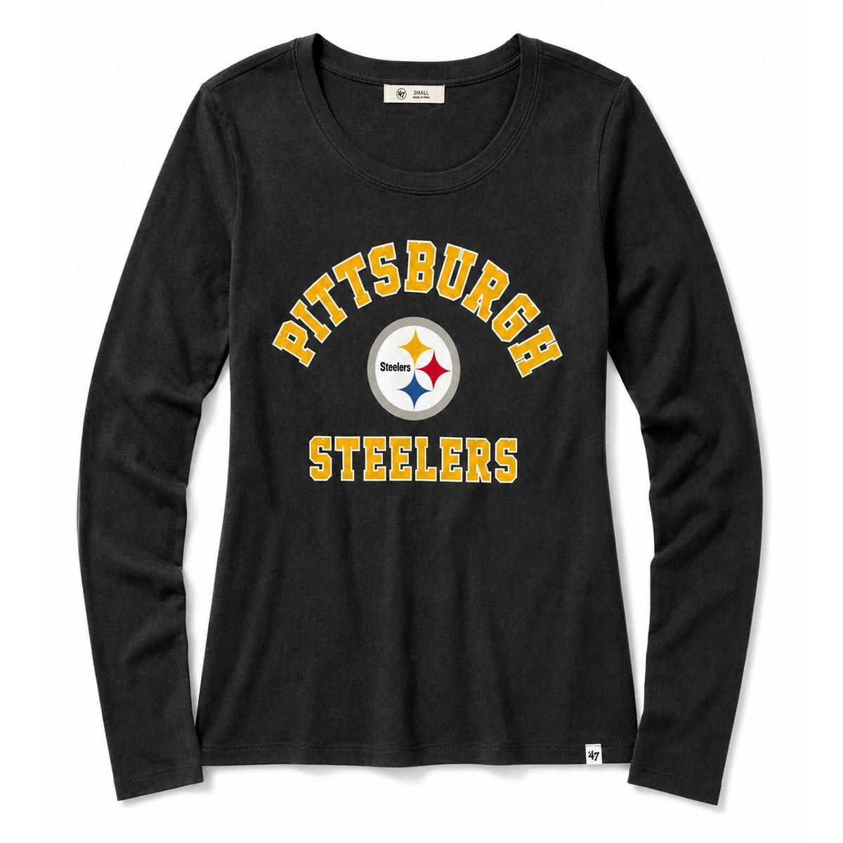 Pittsburgh Steelers Flint Black Women's Long Sleeve Top
