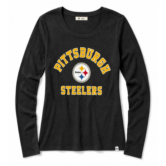 Pittsburgh Steelers Flint Black Women's Long Sleeve Top