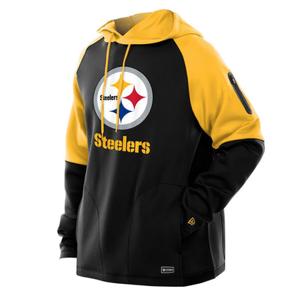 Pittsburgh Steelers Men's New Era Combine Colorblock Pullover Hoodie