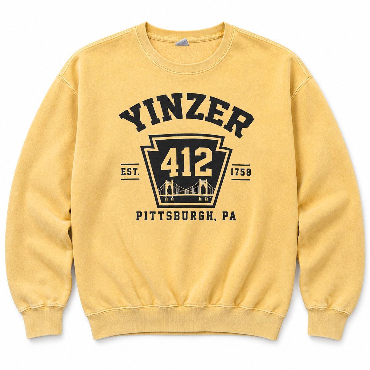 Yinzer 412 Pullover Mustard Sweatshirt