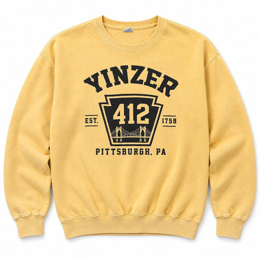 Yinzer 412 Pullover Mustard Sweatshirt