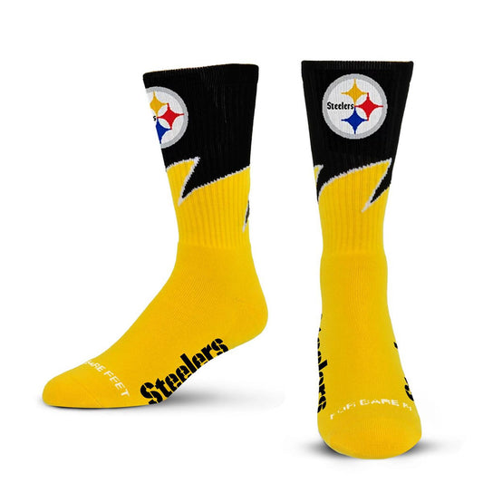 Pittsburgh Steelers Black Wave Crew Sock