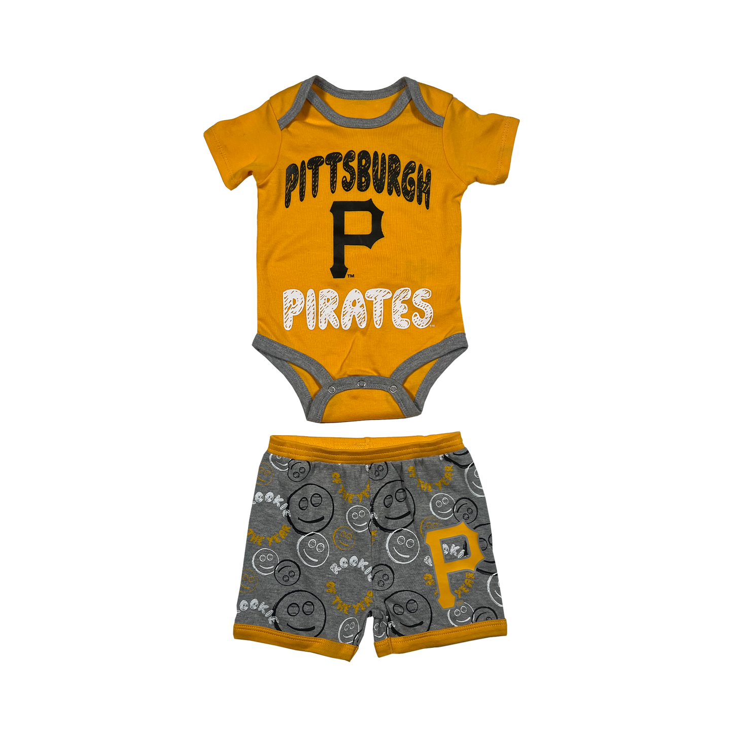 Newborn Pittsburgh Pirates Rookie of the Year Onesie & Shorts Set