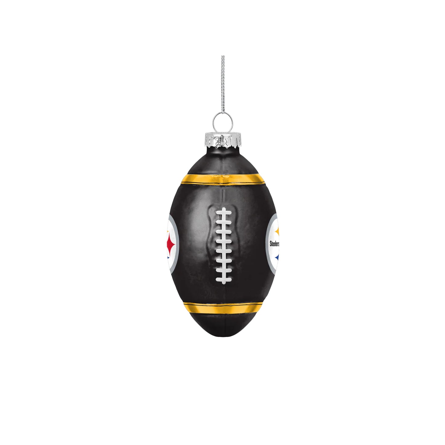 Pittsburgh Steelers Football Glass Ornament