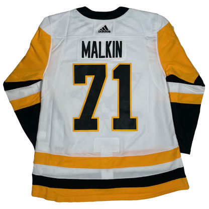 Men's Malkin #71 Pittsburgh Penguins Adidas White Authentic Custom Jersey