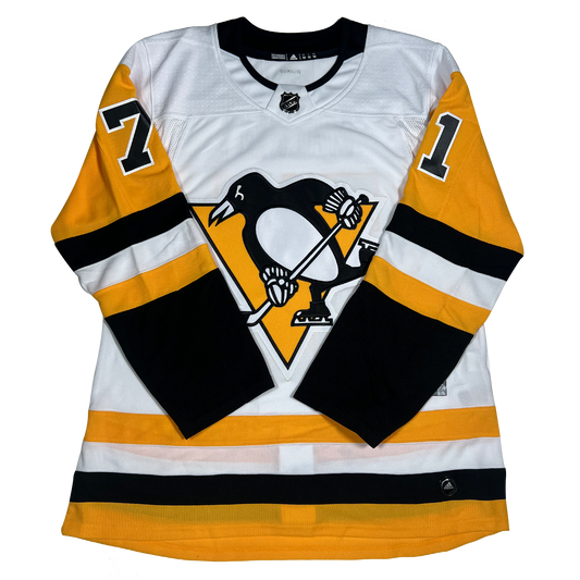 Men's Malkin #71 Pittsburgh Penguins Adidas White Authentic Custom Jersey