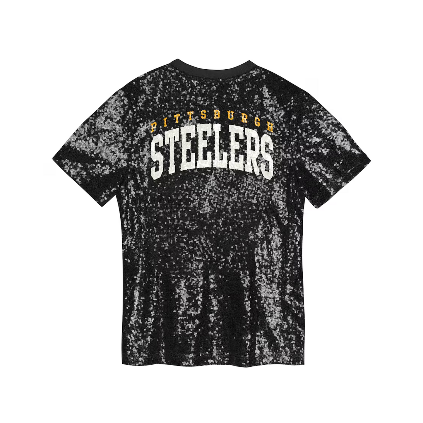 Girls Youth Pittsburgh Steelers Black Wordmark Sequin V-Neck Top