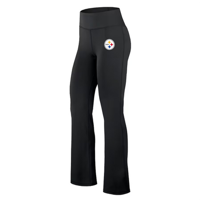 Women's Pittsburgh Steelers Fanatics Black Maxed Out Flare Leggings