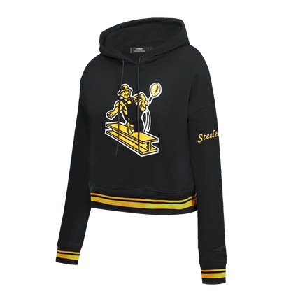 Pittsburgh Steelers Retro Classic Women's Cropped Hoodie