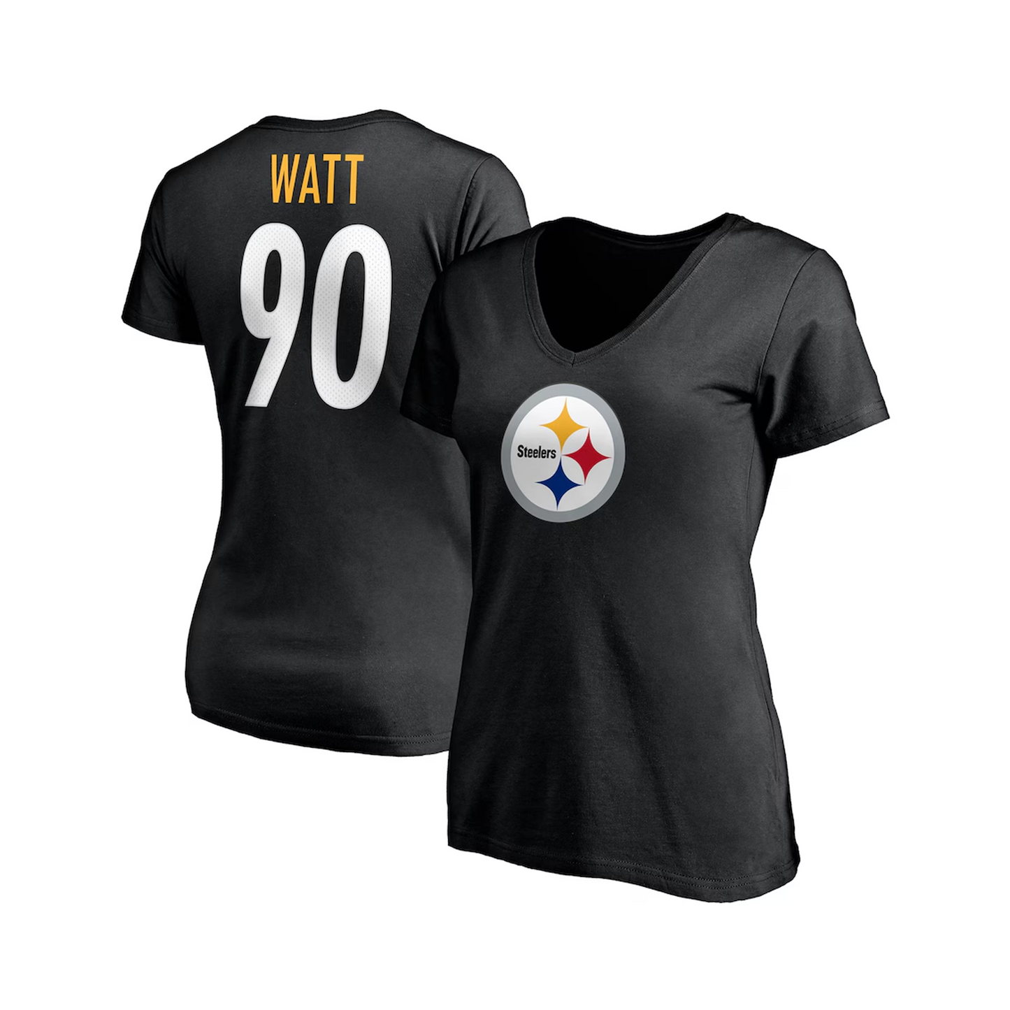 T.J. Watt Pittsburgh Steelers Fanatics Women's Player Icon Name & Number V-Neck T-Shirt