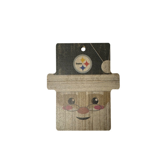 Pittsburgh Steelers Santa Wooden Ornament