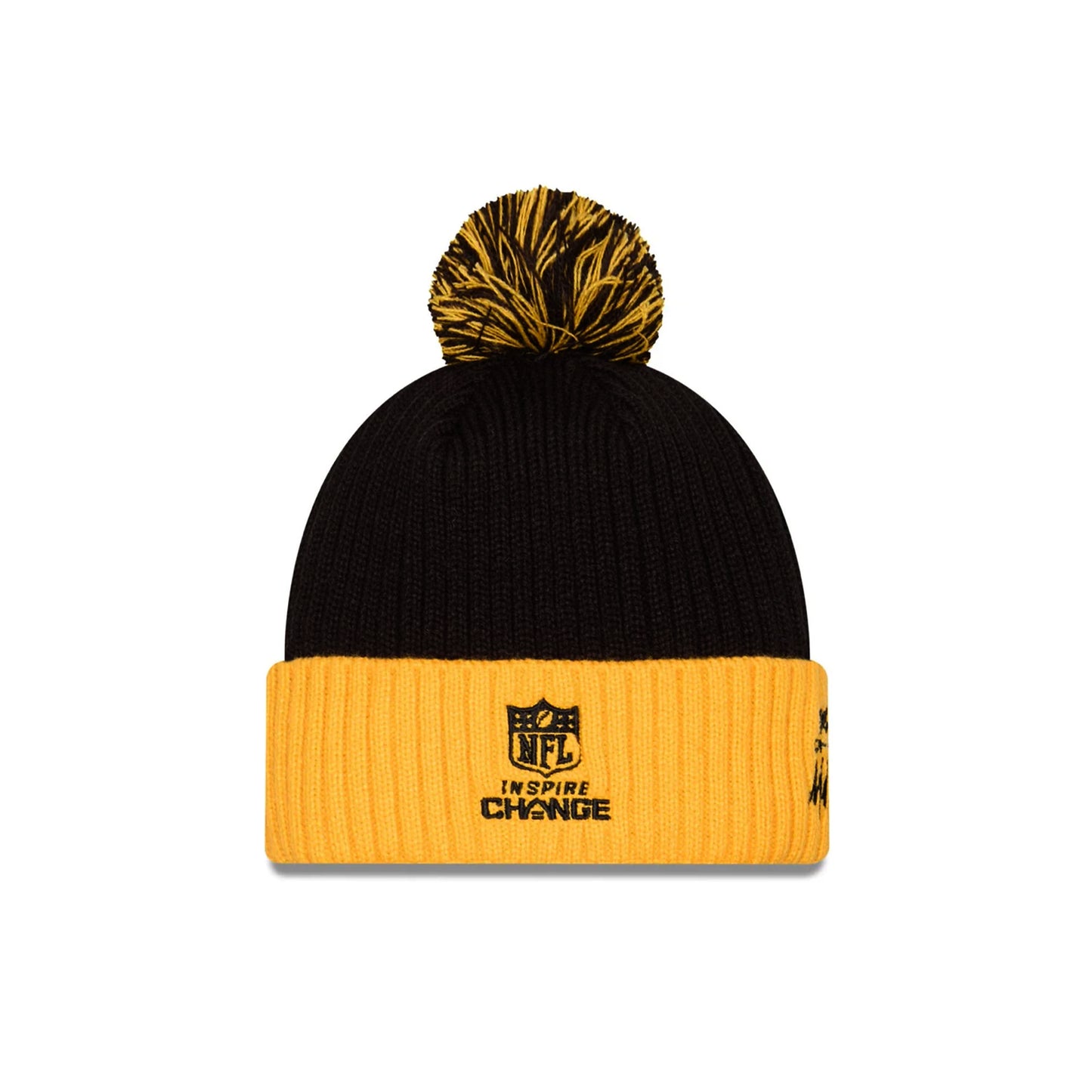 Pittsburgh Steelers New Era Pom Beanie Inspire Change Sideline Hat