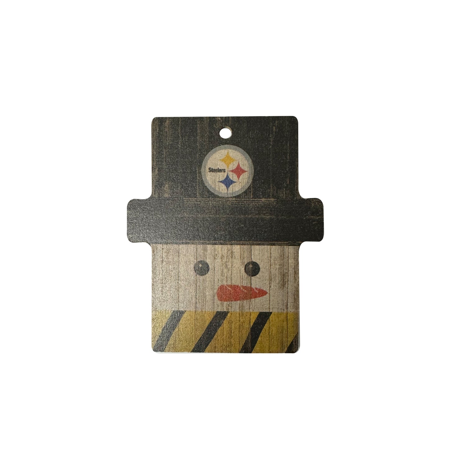 Pittsburgh Steelers Snowman Wooden Ornament