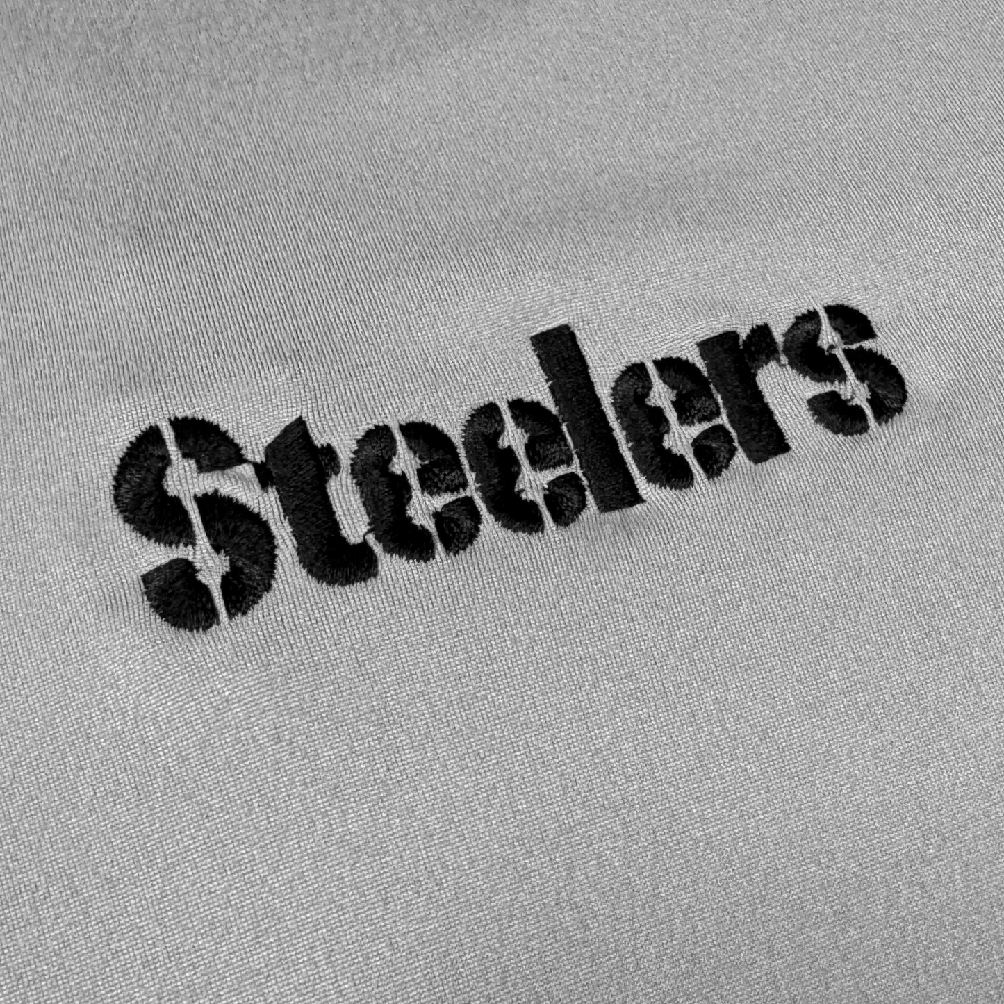 Antigua Gray Steelers Wordmark Quarter-Zip Sweatshirt