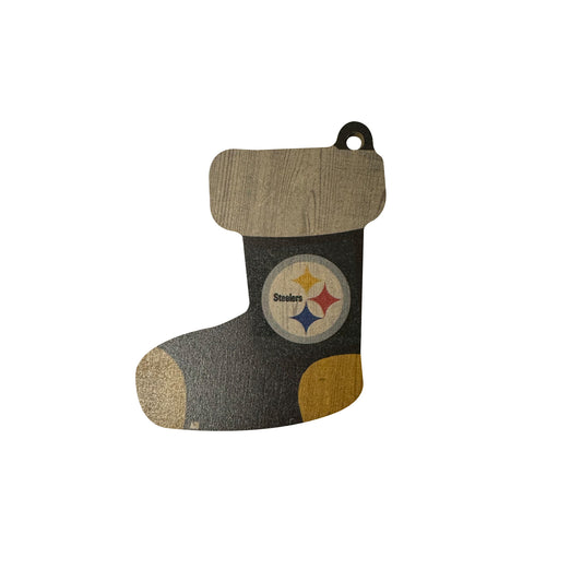 Pittsburgh Steelers Stocking Wooden Ornament