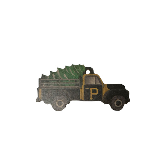 Pittsburgh Pirates Truck & Tree Wooden Ornament