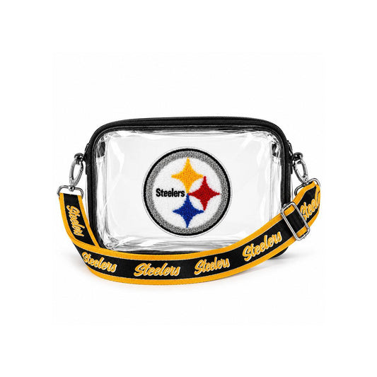 Pittsburgh Steelers Chenille Logo Clear Crossbody Bag