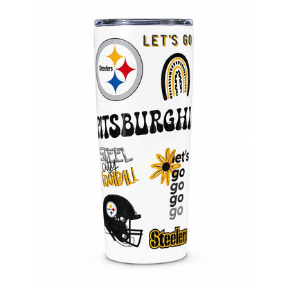 Pittsburgh Steelers 24oz Stainless Steel Smartgrip Tumbler