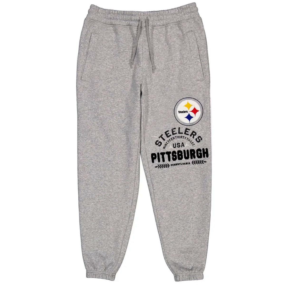 New Era Pittsburgh Steelers Heather Gray Varsity Sweatpants