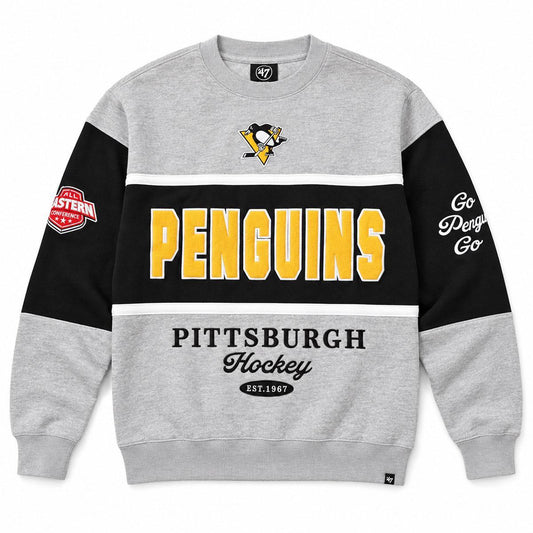 Pittsburgh Penguins '47 Gray Fall Maximilist Crew Sweatshirt