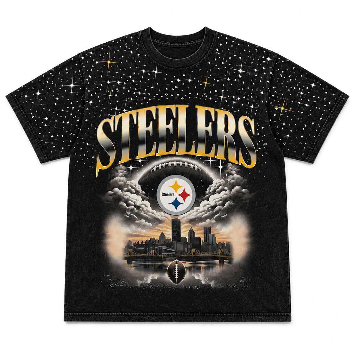Pittsburgh Steelers Women's Skyline Rhinestone Top