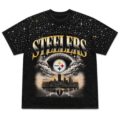 Pittsburgh Steelers Women's Skyline Rhinestone Top