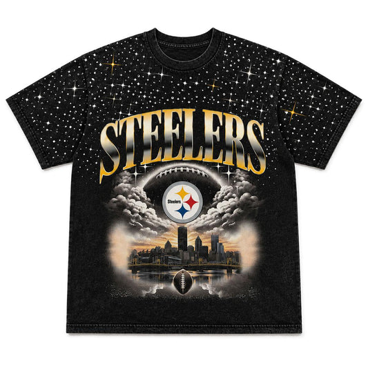 Pittsburgh Steelers Women's Skyline Rhinestone Top