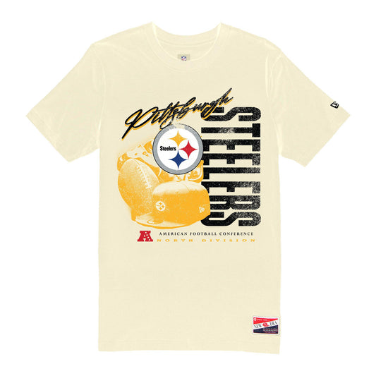 New Era Pittsburgh Steelers Cream Throwback Tee