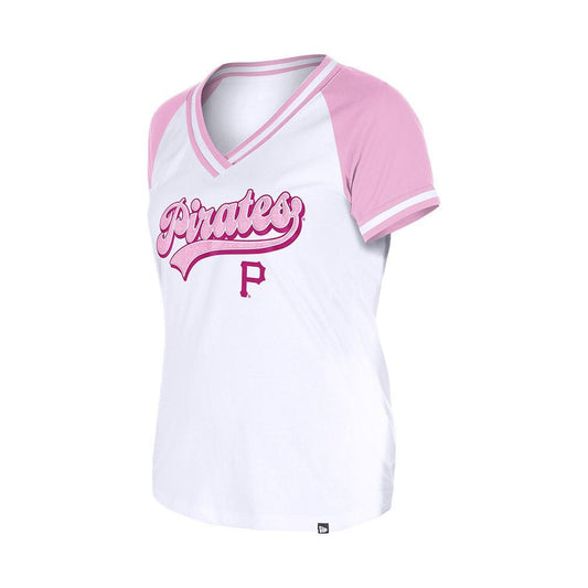 Women's Pittsburgh Pirates New Era Light Pink Gameday V-Neck Tee