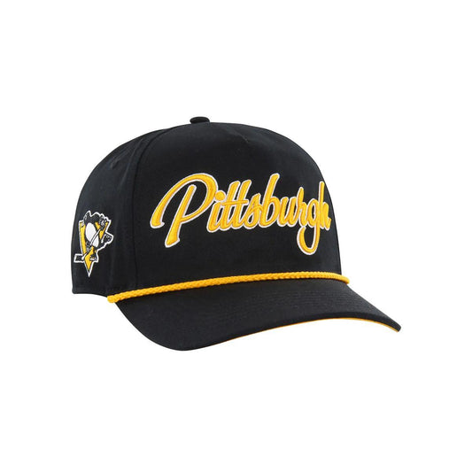 Pittsburgh Penguins '47 Black Overhand Logo Side Patch Hitch Adjustable Hat