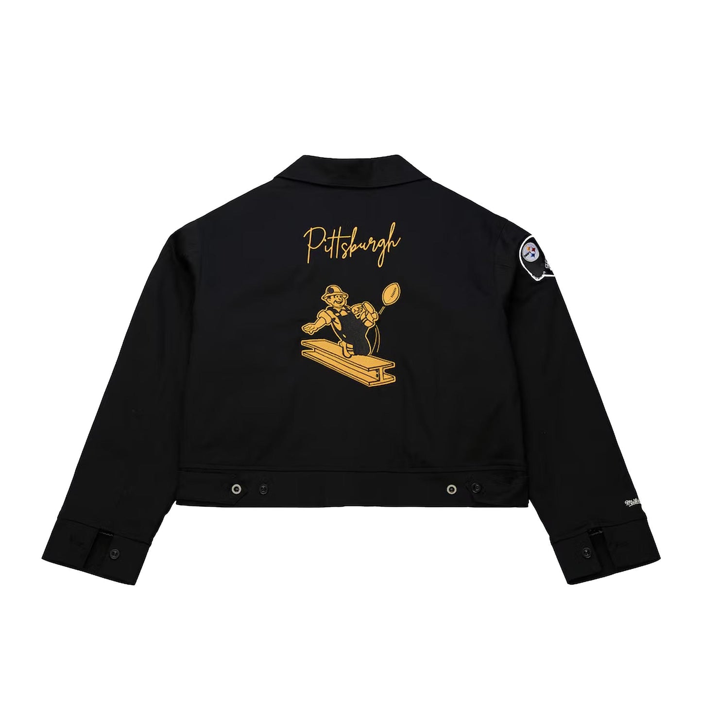 Women's Black Pittsburgh Steelers Mechanic Cropped Full-Zip Jacket