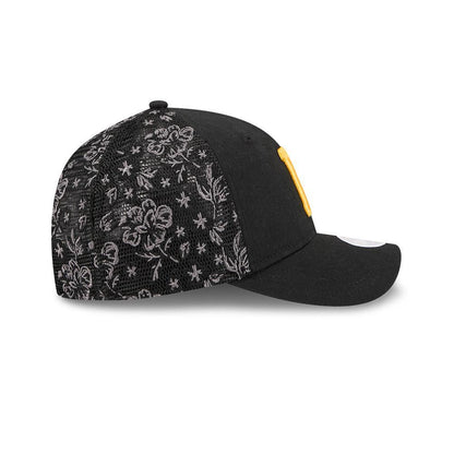 Pittsburgh Pirates Black Tonal Floral Mesh Women's 9FORTY Snapback