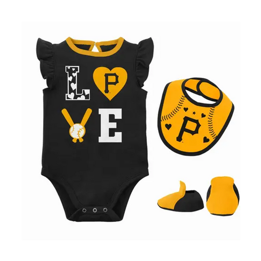 Pittsburgh Pirates Newborn & Infant 3-Piece Creeper Set