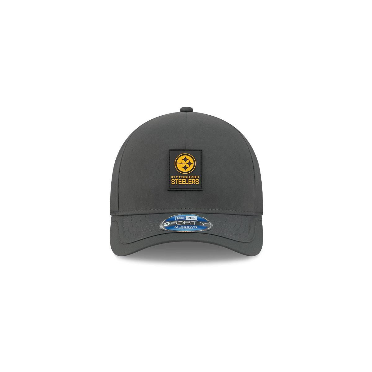 Pittsburgh Steelers Youth New Era 2025 Sideline Cold Weather 9FORTY Charcoal M-Crown Adjustable Hat