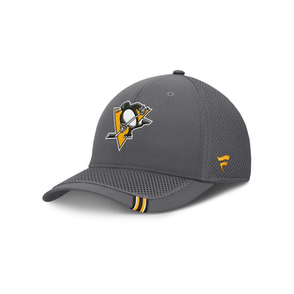 Fanatics Pittsburgh Penguins Gray Clincher Team Stripes Flex Hat