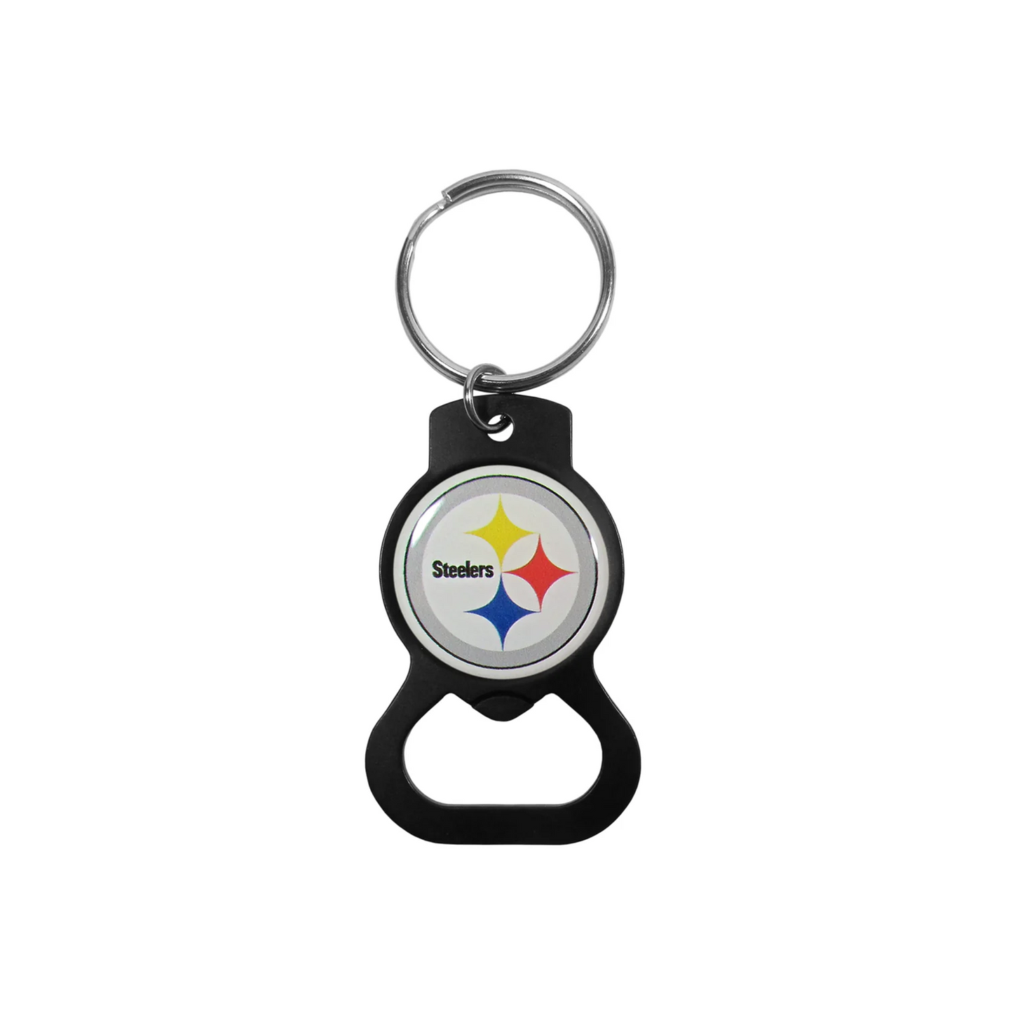 Pittsburgh Steelers Black Bottle Opener Key Chain