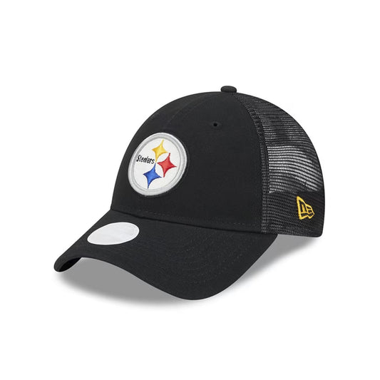 New Era Pittsburgh Steelers Black JR Logo Sparkle 9FORTY Adjustable Hat