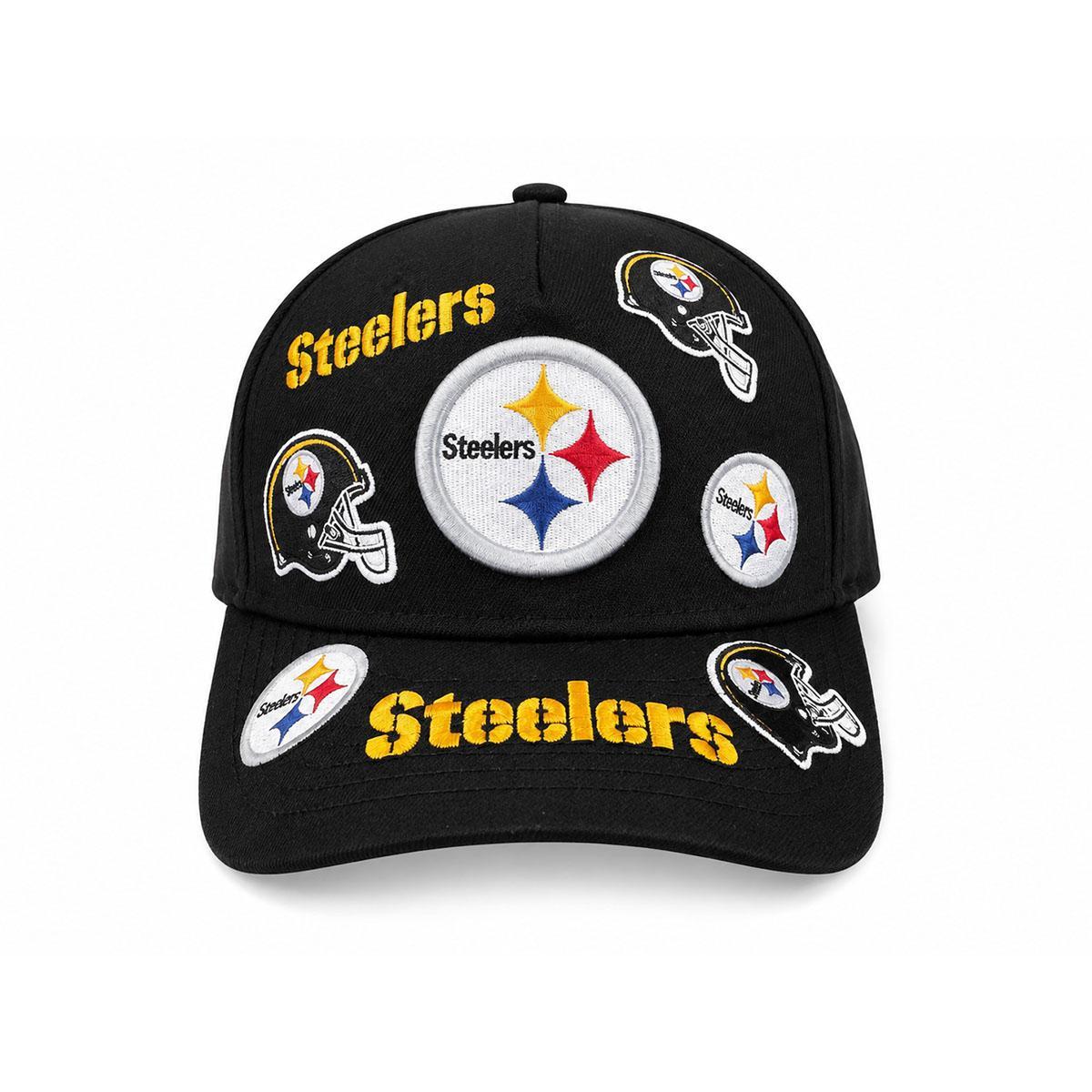 Pittsburgh Steelers All Over Logo 9FORTY M-Crown Adjustable A-Frame Hat