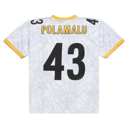 Troy Polamalu #43 Pittsburgh Steelers 2005 White Ghosted Fashion Jersey