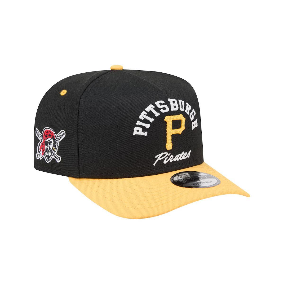 Pittsburgh Pirates New Era Black/Gold Arched A-Frame 9FIFTY Adjustable Hat