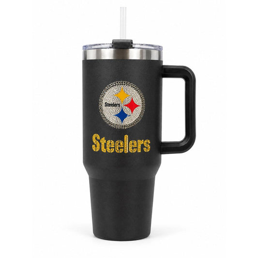 Pittsburgh Steelers Bling Logo 40 oz Stainless Steel Tumbler