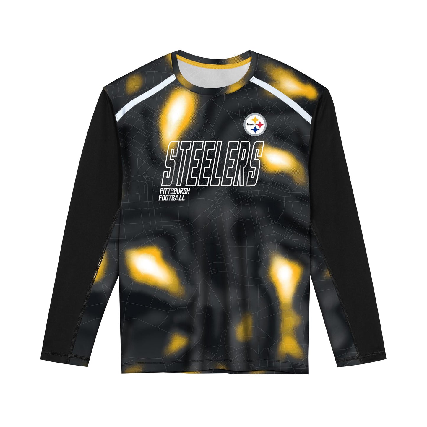 Pittsburgh Steelers Boys Black In The Zone Long Sleeve Tee